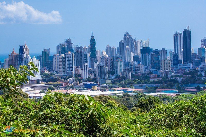 view of Panama City skyline from Parque Metropolitano