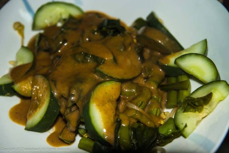 Gado gado salad with peanut dressing