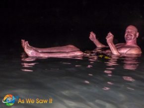 it's floating, not swimming, in the Dead Sea