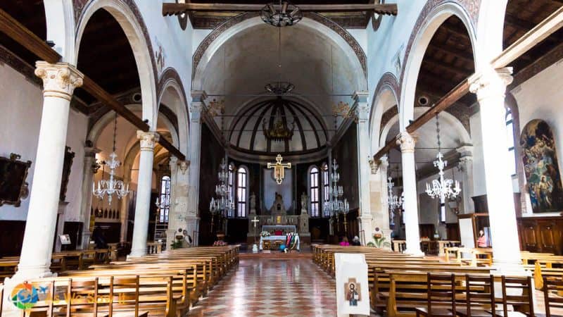 Murano, inside of the Church of St. Peter the Martyr