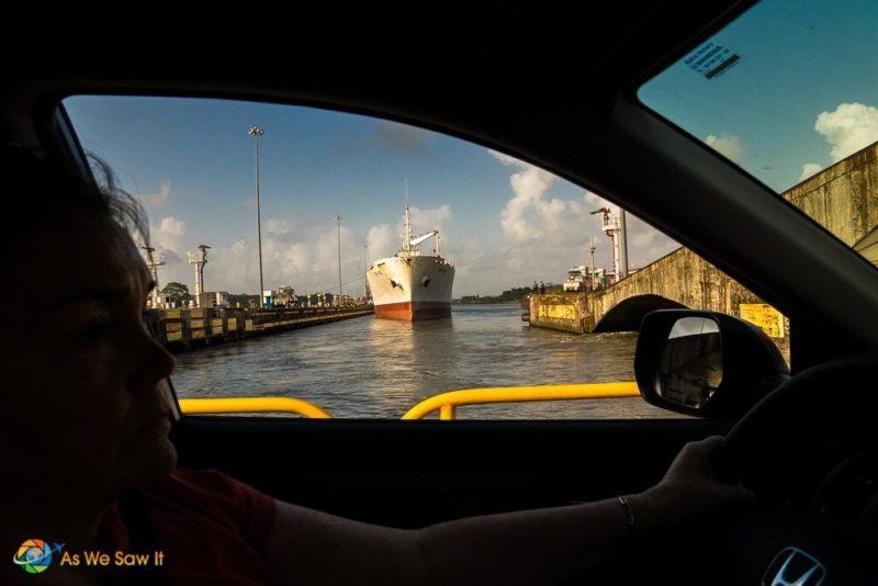 View Driving Through The Panama Canal