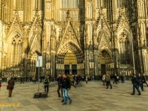 Lower facade of Kolner Dom, aka Cologne cathedral