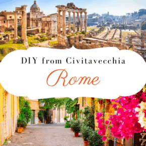 The forum and a roman street text says DIY from Civitavecchia Rome