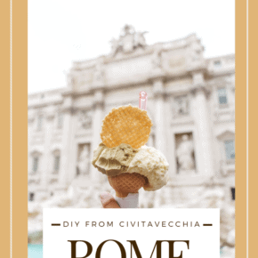 gelato in a cone text says DIY from Civitavecchia Rome