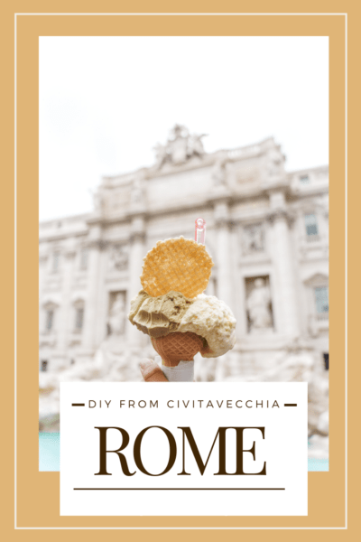 gelato in a cone text says DIY from Civitavecchia Rome