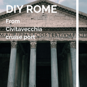 Pantheon text says DIY rome from Civitavecchia