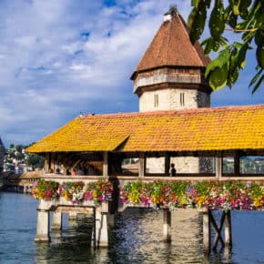 Lucerne Bridge over the water