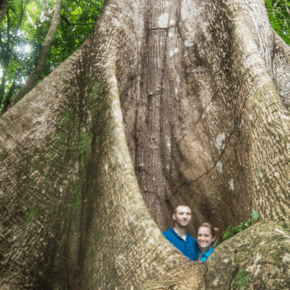 couple in large ficus text says darien