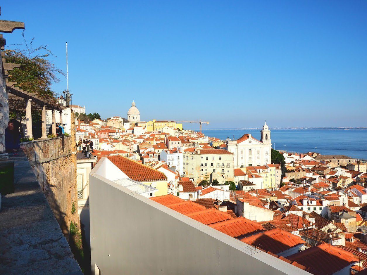 Lisbon cityscape from Santa Luzia viewpoint