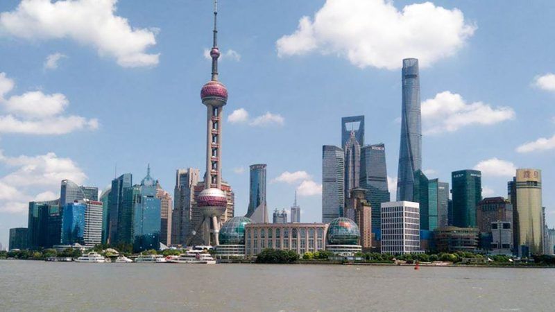 Shanghai's financial district as seen from the Bunc