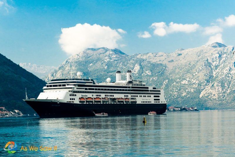 Ocean cruise ship in the Bay of Kotor.