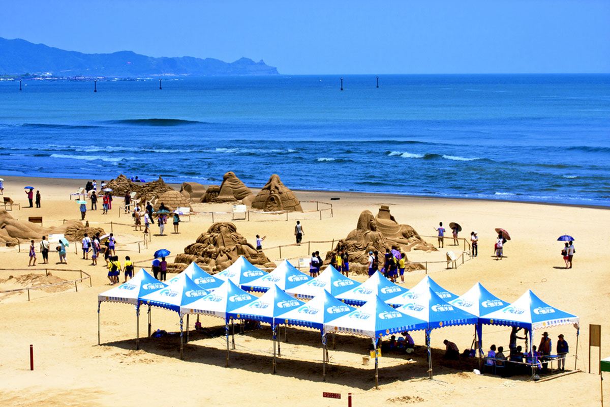 Sandcastle competition at Fulong Beach Taipei