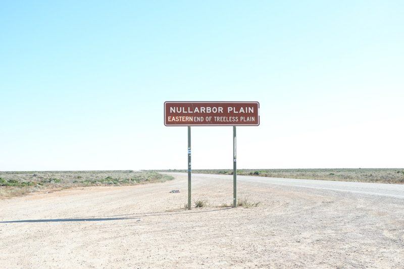 Sign for the Nullarbor Plain, Eastern End of treeless plane