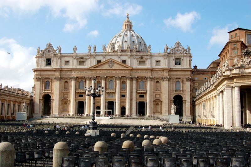 Every self-respecting Catholic must see the Pope during his Vatican visit. Here, St Peter's Square is full of chairs, set up for audience with the Pope.