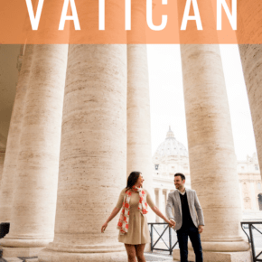a couple touring the vatican text says a visitor's guide to the vatican