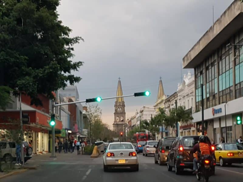 traffic on Guadalajara street.