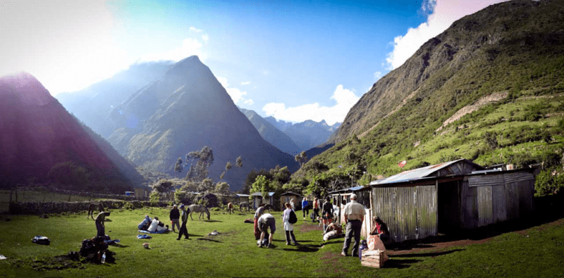 Hikers on the Inca Trail in Peru