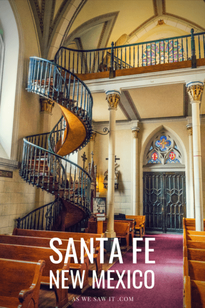 The best itinerary if you are planning one day in Santa Fe for sightseeing. This plan includes best places to stay in Santa Fe, where to eat and shop, plus things to do and tips for visiting Santa Fe Plaza, Loretto Chapel, St. Francis Cathedral, Railyard District, Museum Hill, and more. #usa #travel #vacations #thingstodo #attractions