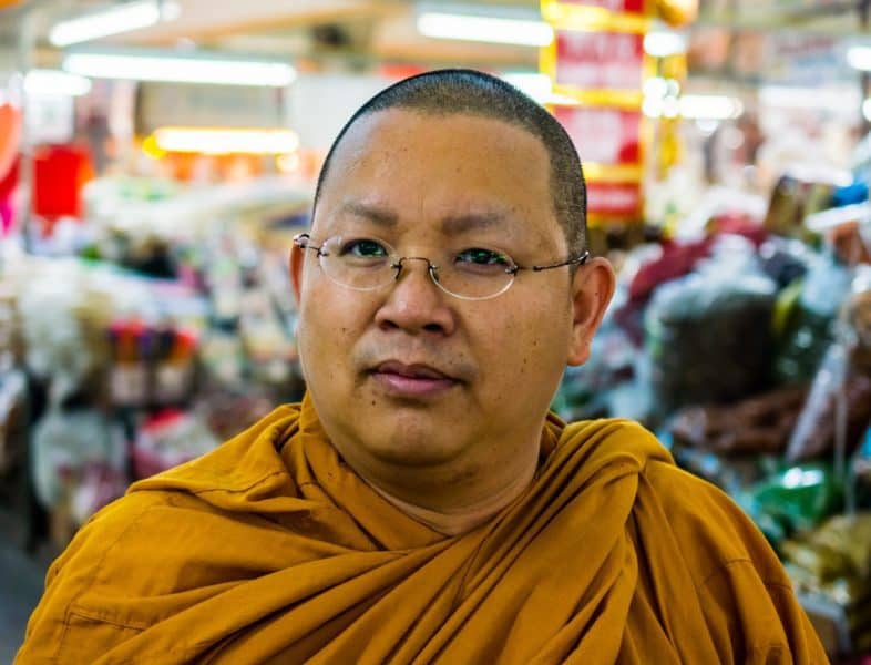 Closeup of Buddhist monk