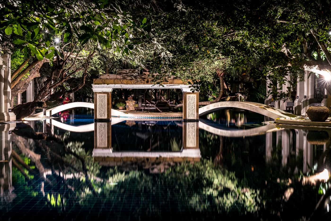 Centara Khum Phaya Resort and Spa Chiang Mai Pool at night