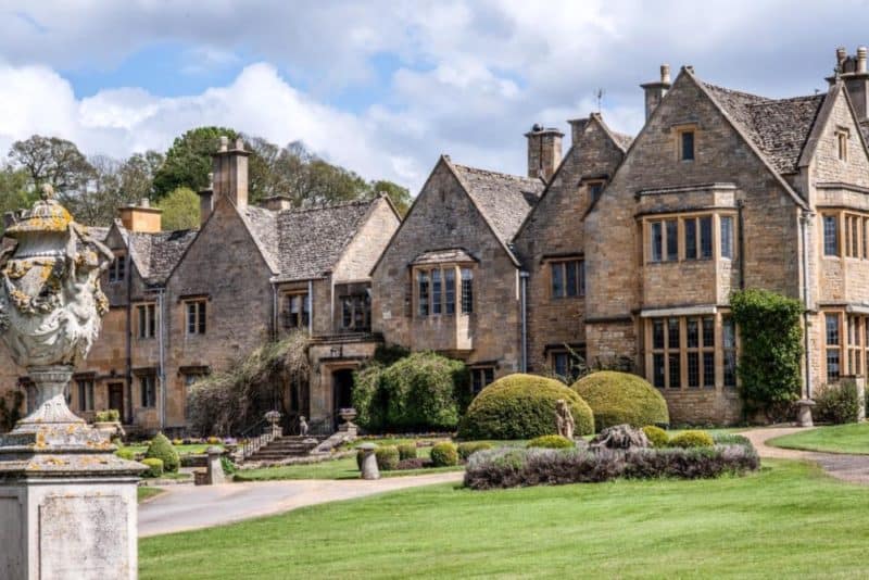 Brick front of Buckland Manor hotel