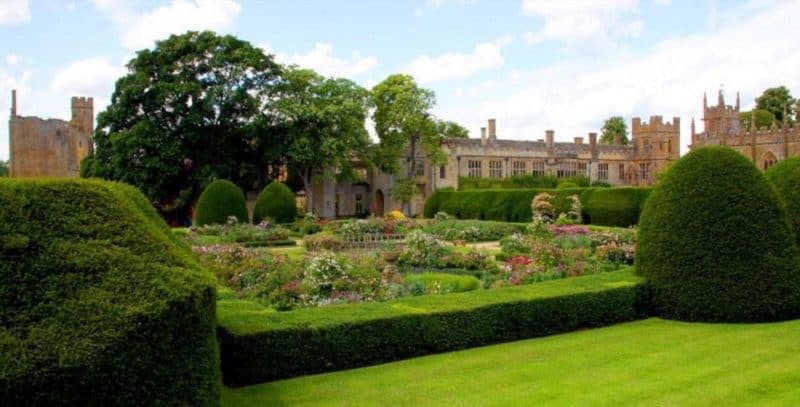 Sudley gardens with castle in distant background