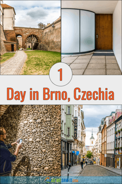 collage of four images from Brno. Text overlay says 1 Day in Brno, Czechia