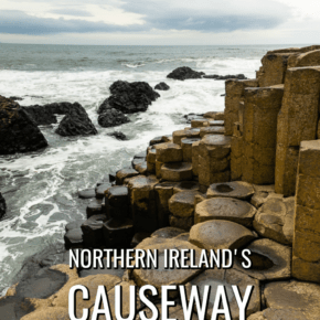 Waves hitting pillars at Giant's Causeway