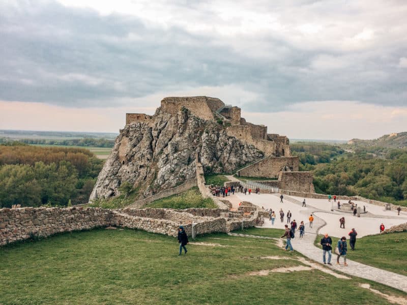 Devin Castle seen from a distance