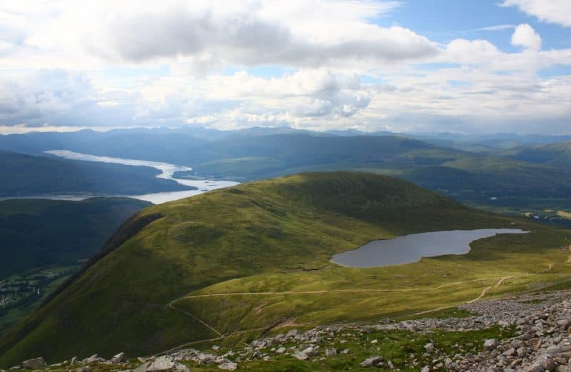 Half way up Ben Nevis in Scotland