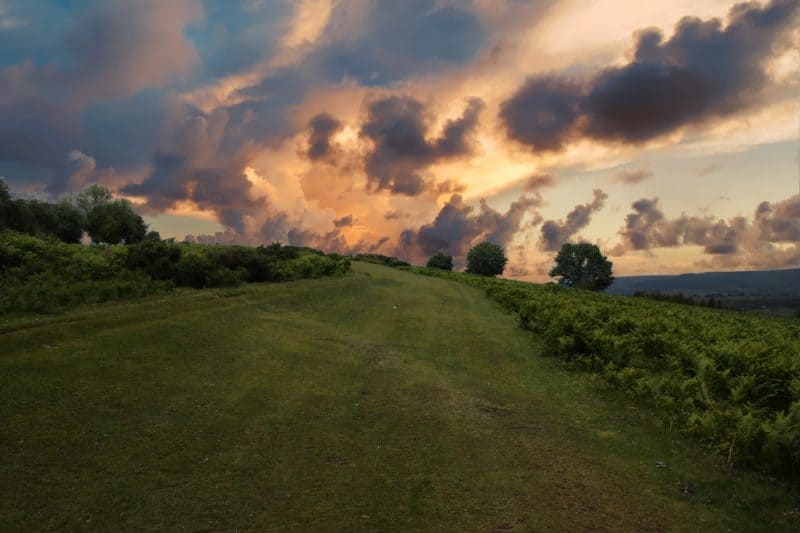 Welsh countryside at sunset