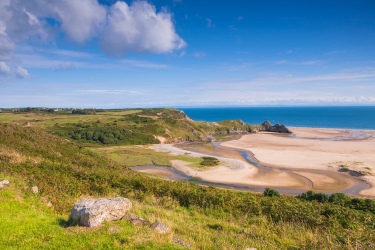 beach at grower peninsula in wales