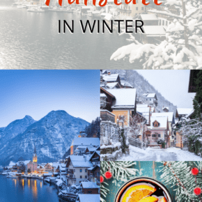 photo collage of Hallstatt in winter