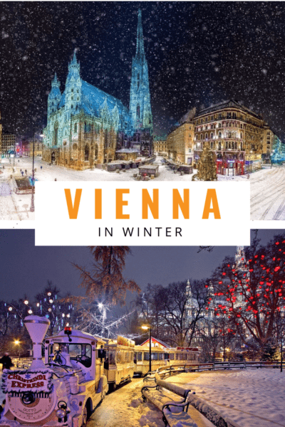 collage of winter nights in vienna text says vienna in winter