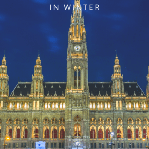 vienna rathaus at christmas time text says vienna in winter