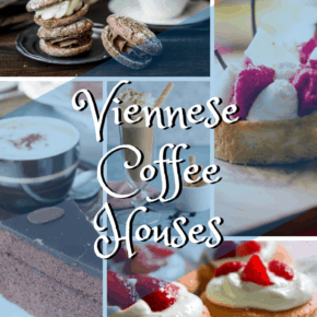 collage of desserts text says viennese coffee houses