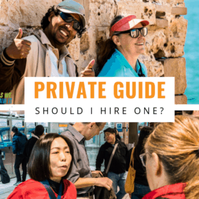 Collage of private guides text says private guide should I hire one?