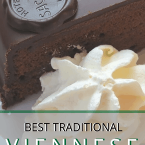 picture of Sacher Torte Wein text says best traditional coffee houses