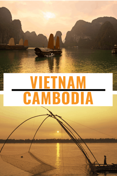 collage text says 6 places to visit in vietnam and cambodia