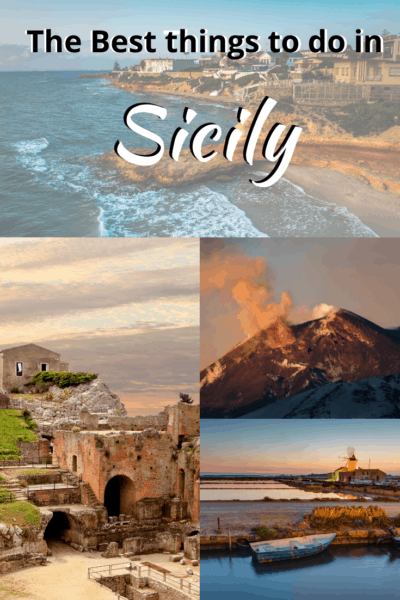 collage of sicily text says the best things to do in sicily