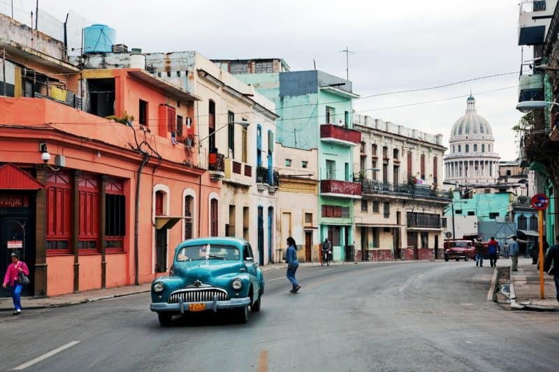 1940s vintage car on the streets of havanna