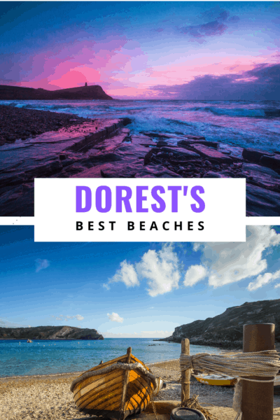 collage of coastal photos text says dorset's best beaches