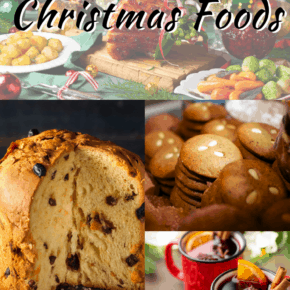 collage of christmas foods text says the best of european christmas foods