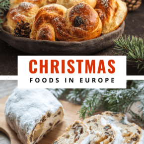 lussekatter and Stollen text says christmas foods in europe
