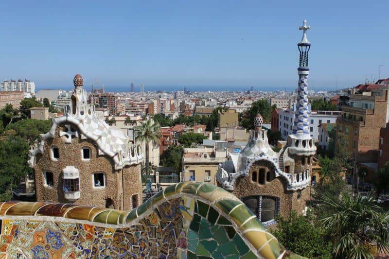 view of gaudi building in barcelona