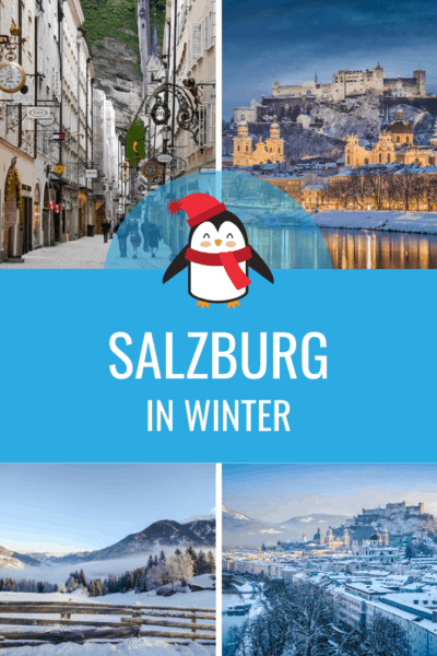 collage of salzburg in winter text says salzburg in winter