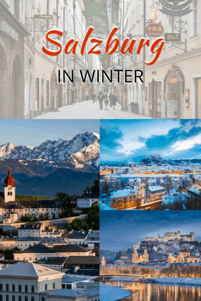 collage of salzburg in winter text says salzburg in winter