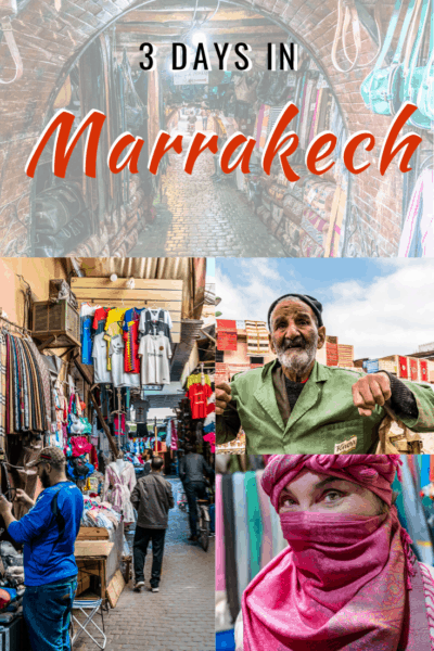 collage of marrakech text says 3 days in marrakech