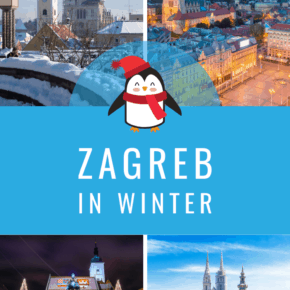 Collage of zagreb text says zagreb in winter