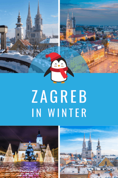 Collage of zagreb text says zagreb in winter